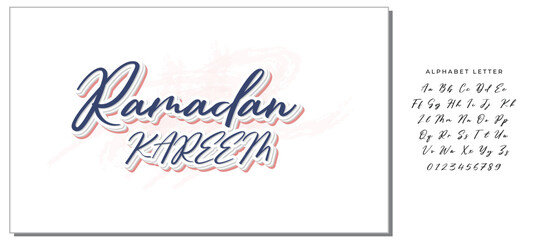 Ramadan Kareem Cursive Handwritten Alphabetical Typography Text