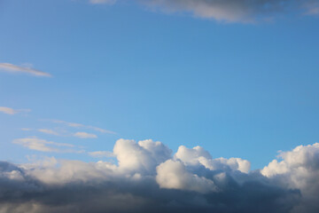 Clear Blue Sky with Soft White Clouds - Relaxing Nature Background