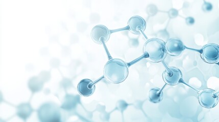 Medical background featuring a smooth white and light blue gradient with molecular structures
