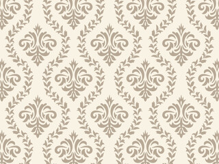 ヴィクトリア調のシームレスパターンのボタニカル背景イラスト