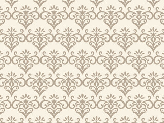 ヴィクトリア調のシームレスパターンのボタニカル背景イラスト