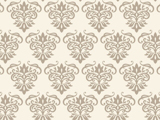 ヴィクトリア調のシームレスパターンのボタニカル背景イラスト