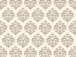 ヴィクトリア調のシームレスパターンのボタニカル背景イラスト