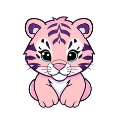 Fototapeta premium Adorable and Cute Tiger Mascot Logo with Playful Expression and Bold, Eye-Catching Design