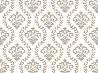 ヴィクトリア調のシームレスパターンのボタニカル背景イラスト