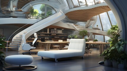 Conceptual image showcasing a cutting edge virtual remote work environment in the metaverse enabling seamless innovative connectivity for the future of work