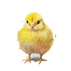 Adorable Yellow Chick Watercolor Painting Cute Bird art baby beak image photo small young 