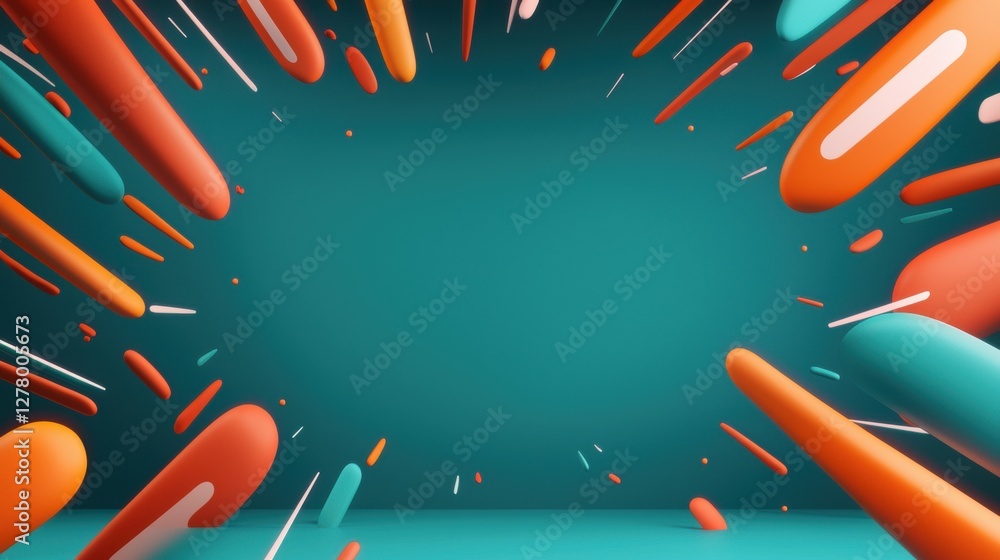 Aufkleber dynamic burst of colorful abstract shapes illustrating speed and motion in a vibrant background