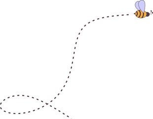 Bee With Dotted Line