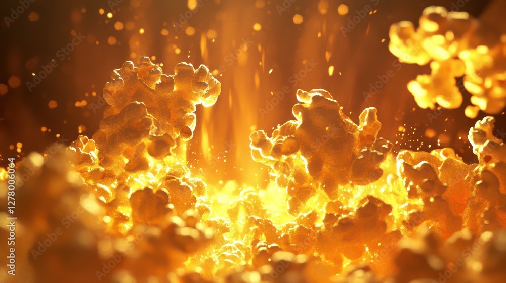 Canvas Prints vibrant golden explosion with dynamic textures and light effects