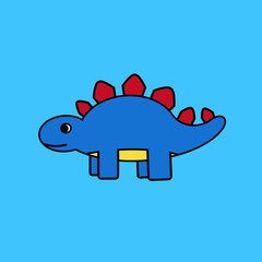 vector illustration of a cartoon stegosaurus dinosaur