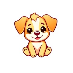 Obraz premium Adorable and Playful Dog Mascot Logo with a Friendly Expression and Charming Cartoon Style