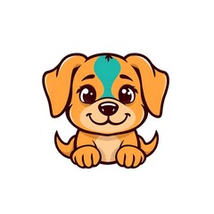 Adorable and Playful Dog Mascot Logo with a Friendly Expression and Charming Cartoon Style