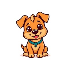Fototapeta premium Adorable and Playful Dog Mascot Logo with a Friendly Expression and Charming Cartoon Style