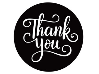 かわいい文字のThank you／手書き文字(ベクター背景透過）AI生成