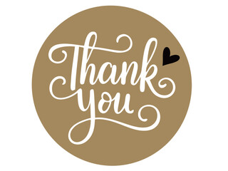 かわいい文字のThank you／手書き文字(ベクター背景透過）AI生成