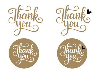 かわいい文字のThank you／手書き文字セット(ベクター背景透過）AI生成