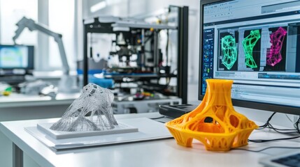 3D Printing Technology Innovative Designs Prototypes Modern Workspace