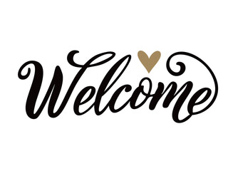 Fototapeta premium スタイリッシュなWelcomeの白黒文字イラスト/ベクターAI生成