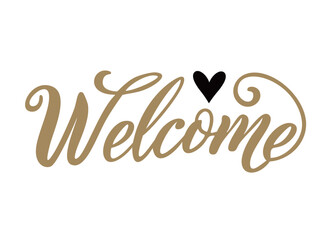 スタイリッシュなWelcomeのゴールド文字イラスト/ベクターAI生成
