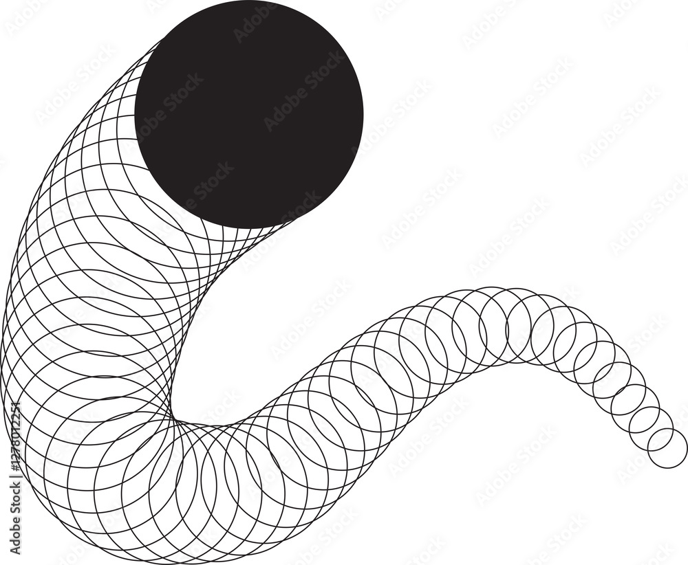 Poster round circle design digital motion stripe line