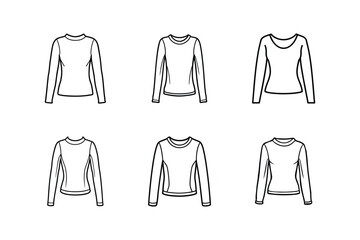 long sleeve top sketch line art vector illustration