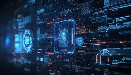 Obraz premium Futuristic city electromagnetic signals