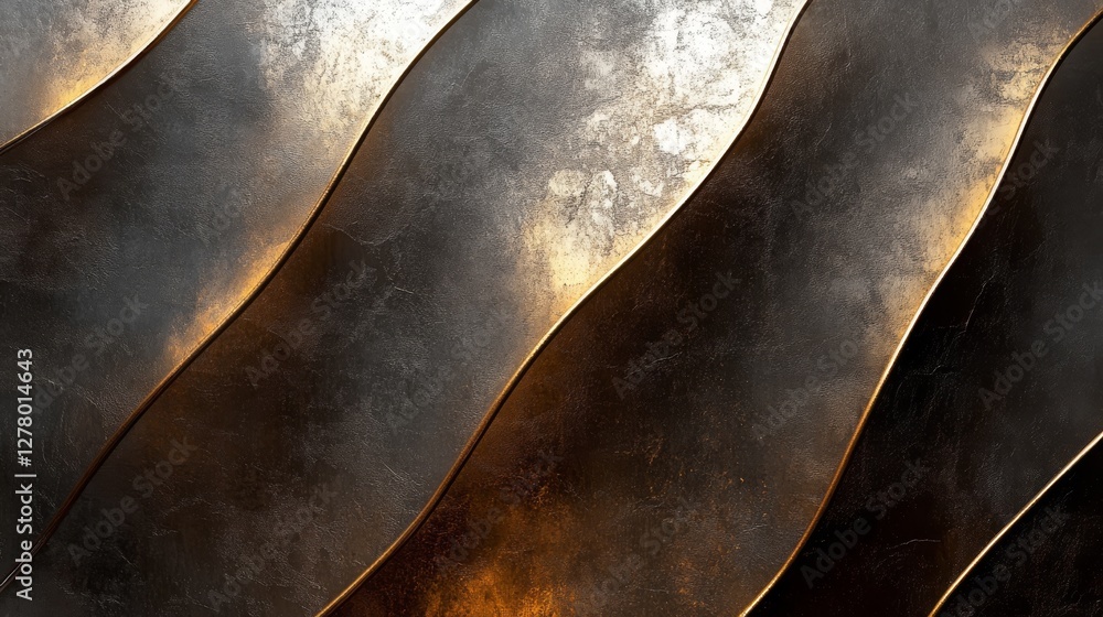 Poster these metallic abstract waves of color create a pleasing texture