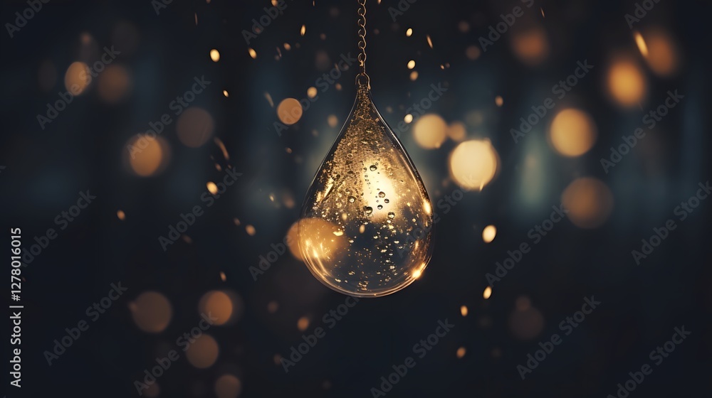 Aufkleber a close up view of a luminous teardrop transforming into a shimmering spark of light symbolizing the