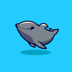 Illustrations of chibi shark animals are good for t-shirt icons and logos