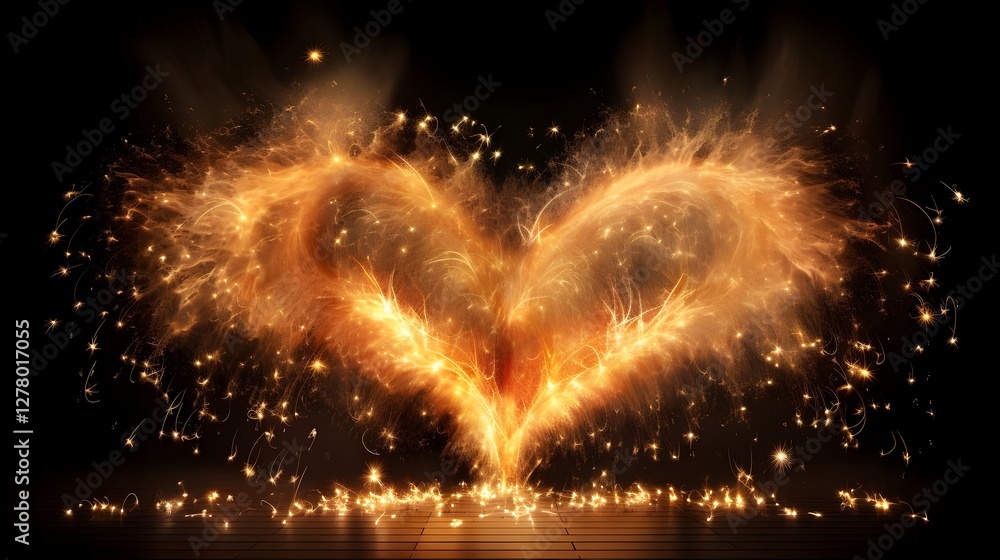 Poster a conceptual image depicting a luminous heart formed by an arrangement of encouraging words symboliz
