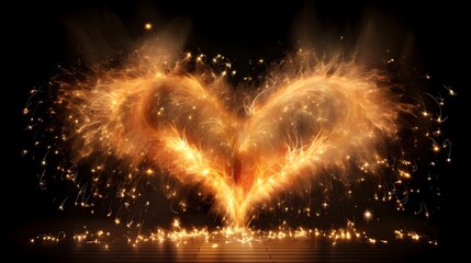 A conceptual image depicting a luminous heart formed by an arrangement of encouraging words symbolizing the power of positive mindset and the transformative energy of messages