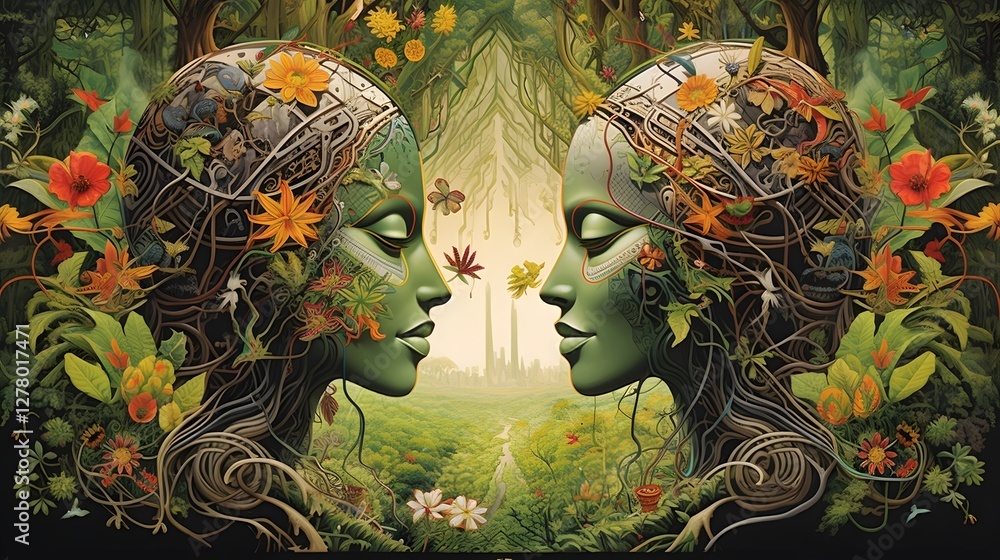 Poster a vibrant and conceptual image depicting the connection between expression and mental health highlig