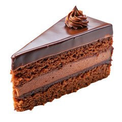 chocolate cake on white background