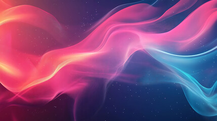 Obraz premium Abstract Pink Blue Waves Flowing Through Space