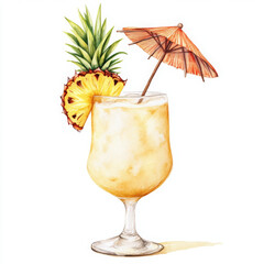 Creamy pineapple drink, tropical ambiance and inviting presentation