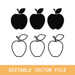 Apple icon set. Apple vector icon. apple symbols for your web design.