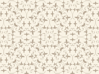 ボタニカルな模様のシームレスパターン背景イラスト