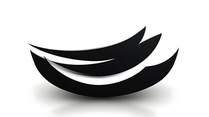 Abstract Black Curved Design Element Illustration