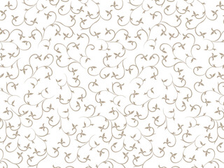 ボタニカルな模様のシームレスパターン背景イラスト