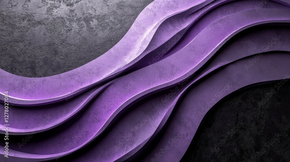 Poster elegant purple curved lines overlap on a textured background