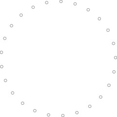 Dotted line circular round frame, symbol, icon