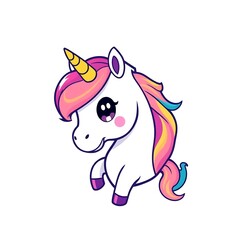 Adorable and Playful Unicorn Mascot Logo with a Magical and Charming Design for Branding and Fun
