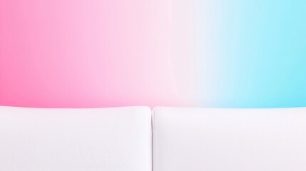 Fototapeta premium Minimalist White Sofa Against Trendy Pink and Blue Gradient Background