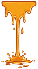 A simple, flat, cartoon-style vector illustration of a honey resin splash dripping on a white background