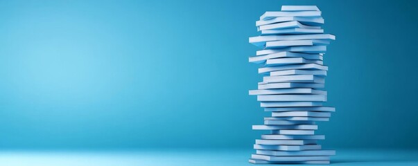 A business skyscraper made of stacked financial projections