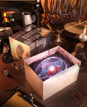 Inventor's brain, conceptual illustration