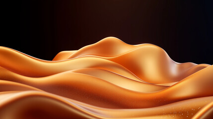 Fototapeta premium 3D render of an abstract background with brown and orange liquid waves