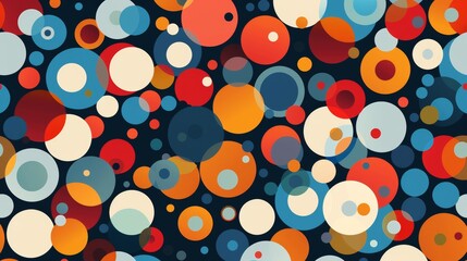 Colorful circles pattern on dark background