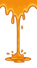 A simple, flat, cartoon-style vector illustration of a honey resin splash dripping on a white background